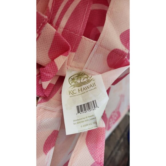 Wine Bottle Bags Hawaiian Floral Print Reusable  Pink & White Durable Fabric Eco - Picture 7 of 8